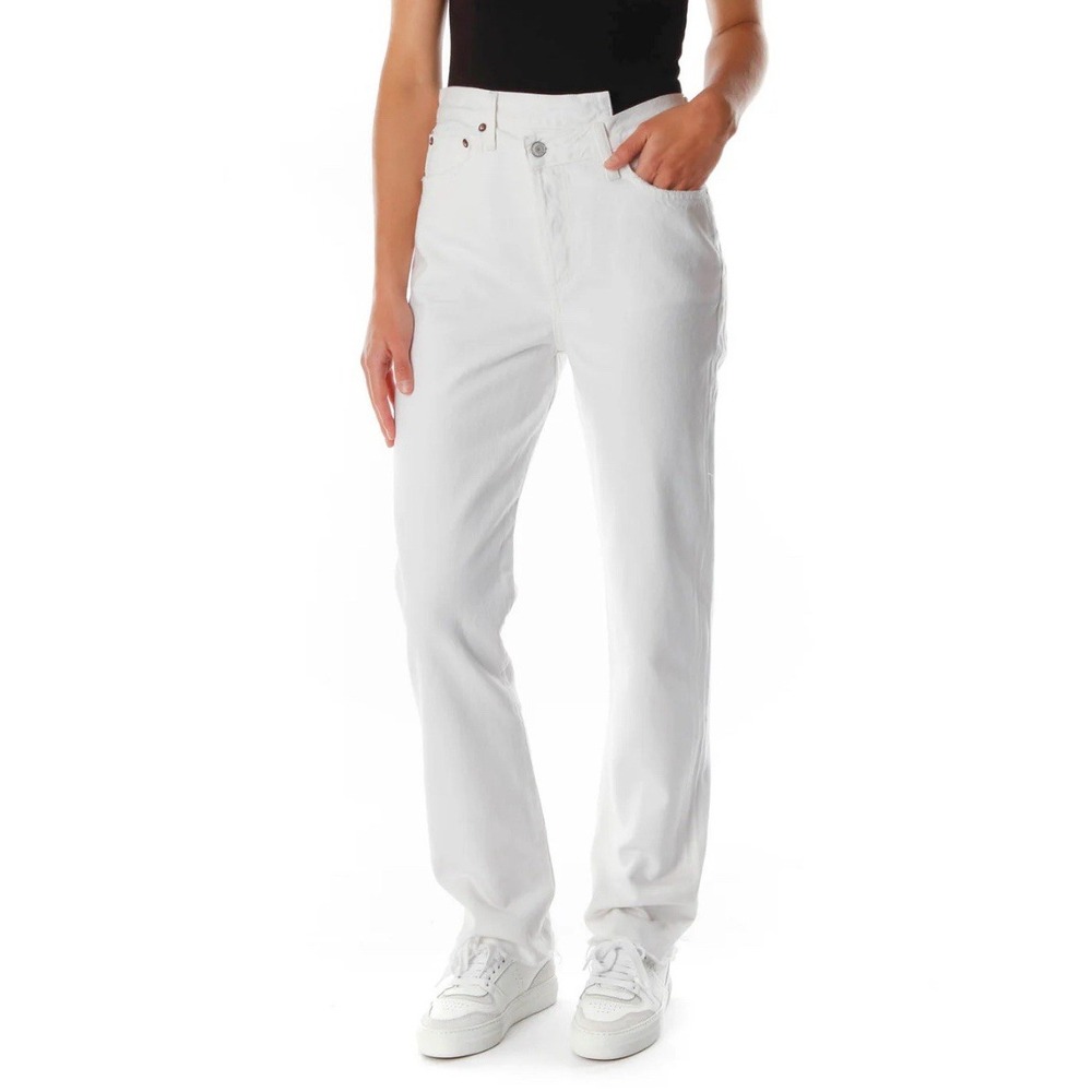 AGOLDE Criss Cross White‎ Organic Cotton Jeans Size 30 Raw Hem High Rise